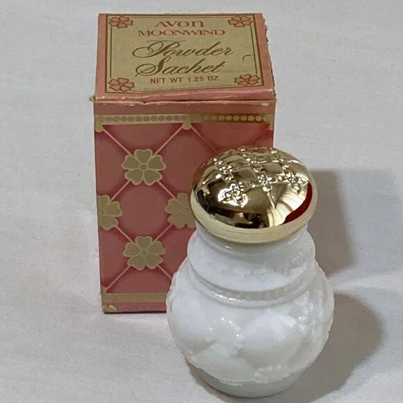 VTG Avon Milk Glass Powder in Original Box - Full - MOONWIND - Picture 2 of 12